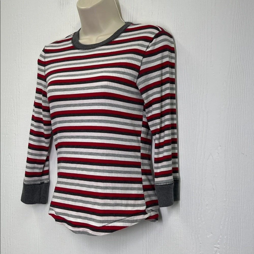Free People - Good On You Striped Thermal Rose Quarter Sleeve Top Size Small - Picture 6 of 10